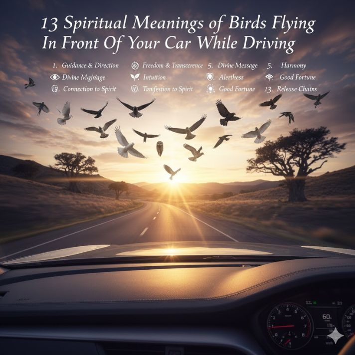13 Spiritual Meanings of Birds Flying In Front Of Your Car While Driving