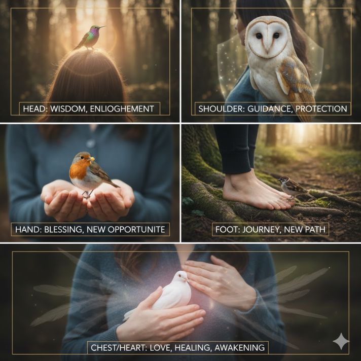 Spiritual Meanings of a Bird Landing On You Based On the Place They Land