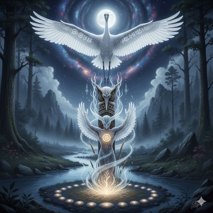 White Crane Totem, Spirit, and Power Animal