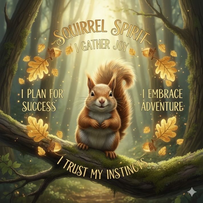 Squirrel Spirit Animal Positive Affirmations: